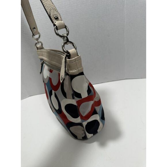 Coach Ashley Op Art Satin Multi Print Handbag Purse C1376-F23930 Shoulder Bag - Picture 13 of 16